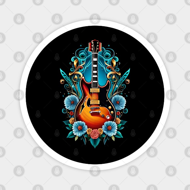 Electric guitar tattoo style 24 Magnet by Dandeliontattoo